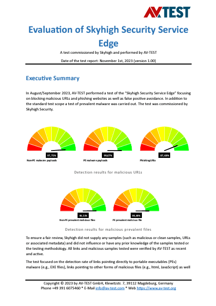 AV Test Report Cover