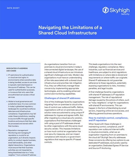 data sheet, Navigating the Limitations of a Shared Cloud Infrastructure