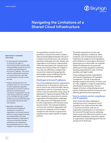 data sheet, Navigating the Limitations of a Shared Cloud Infrastructure